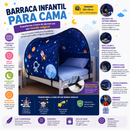 Cabana dos Sonhos™  Tenda Infantil para Cama com Luzes LED, Mosquiteiro e Espaço Mágico para Dormir e Brincar